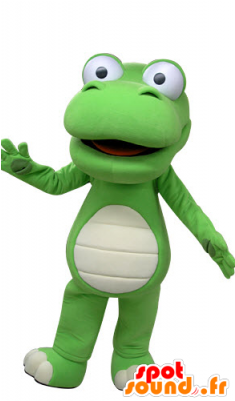 New Green And White Crocodile Mascot, Giant - Asagaossan New Spotsound Masot Yuru-chara Dressed (300x400)