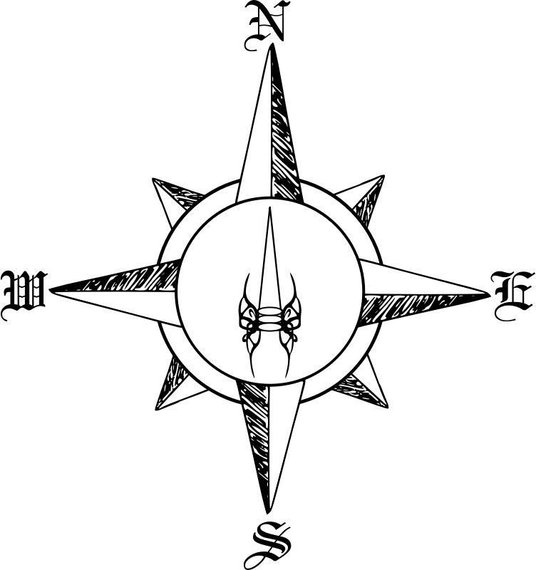 Medium Image - Compass Rose Drawing Png (752x800)