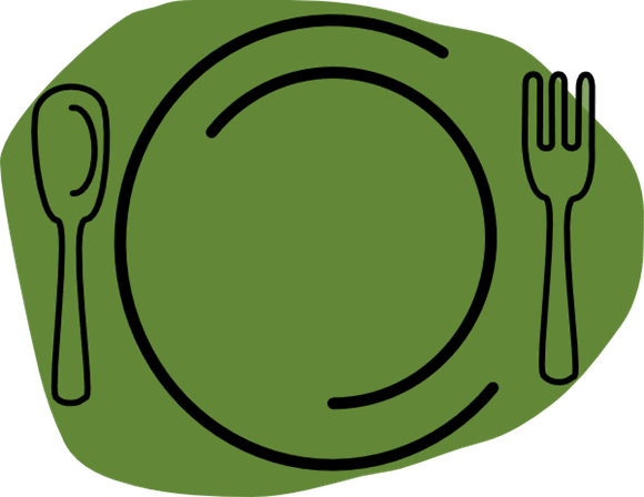 Lunch-plate - Knife And Fork Clipart (640x480)