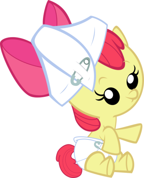 Baby Apple Bloom Double Diaper - Applebloom My Little Pony (486x600)