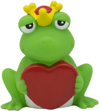 Frog Rubber Duck With Greeting Heart By Lilalu - Duck (400x400)