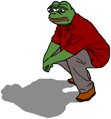 Frog And Pepe The Frog Image - Pepe The Frog Sitting (451x485)