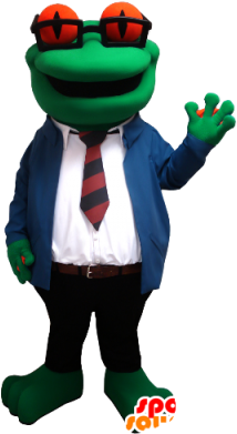 Frog Mascot With Glasses And A Suit And Tie - Frog (300x400)