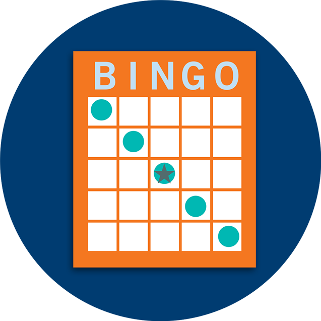 A Bingo Card Pattern Showing A Diagonal Line - Scalable Vector Graphics (637x637)