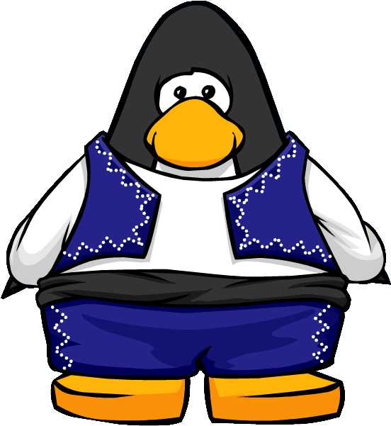 Blue Torero Suit From A Player Card - Club Penguin Trumpet Gif (665x640)