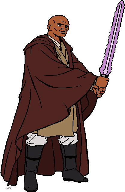 Star Wars Clipart Mace Windu - Star Wars Clip Art Mace Windu (431x649)