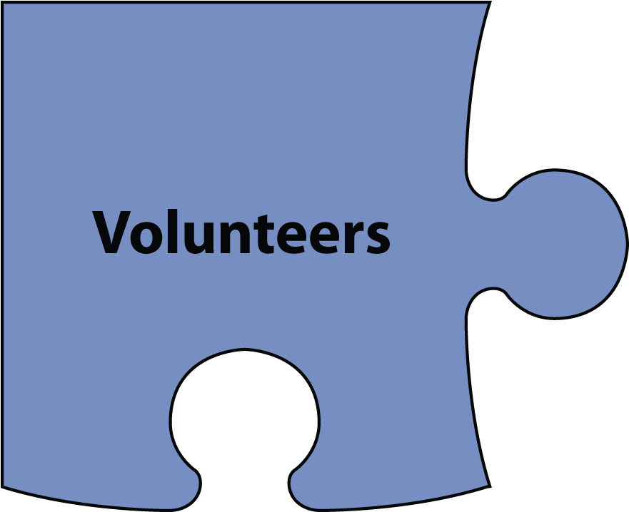 A Corner Puzzle Piece With The Word Volunteers Over - Big Brothers Big Sisters (928x727)