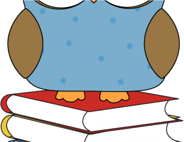 Library Books Clipart - Owl With A Book (640x480)
