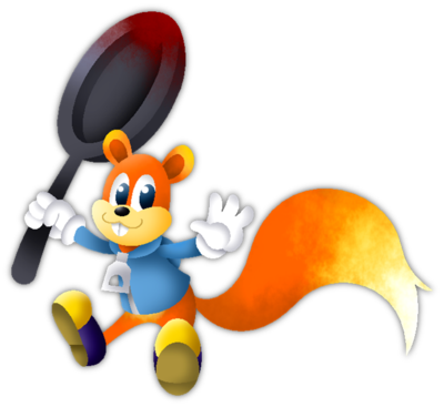 Ribbedebie 113 31 Conker The Squirrel By 6gonzalocortez4 - Conker The Squirrel (400x367)