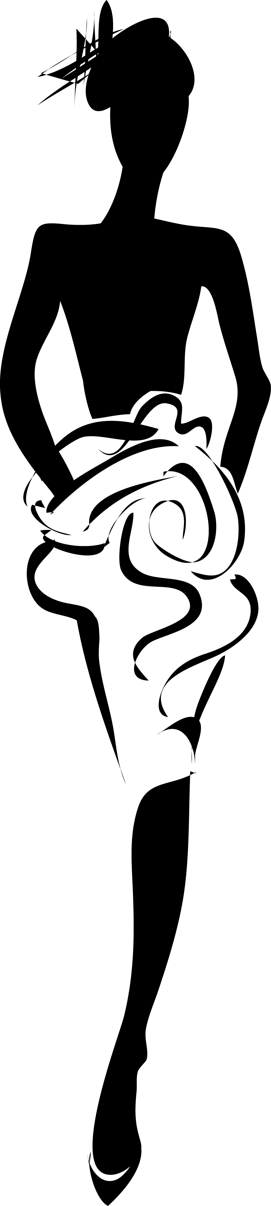 Thank You - Desenho De Moda Preto E Branco (913x4051)