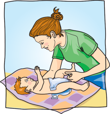 Change - Clipart - Diaper Change Clip Art (385x400)