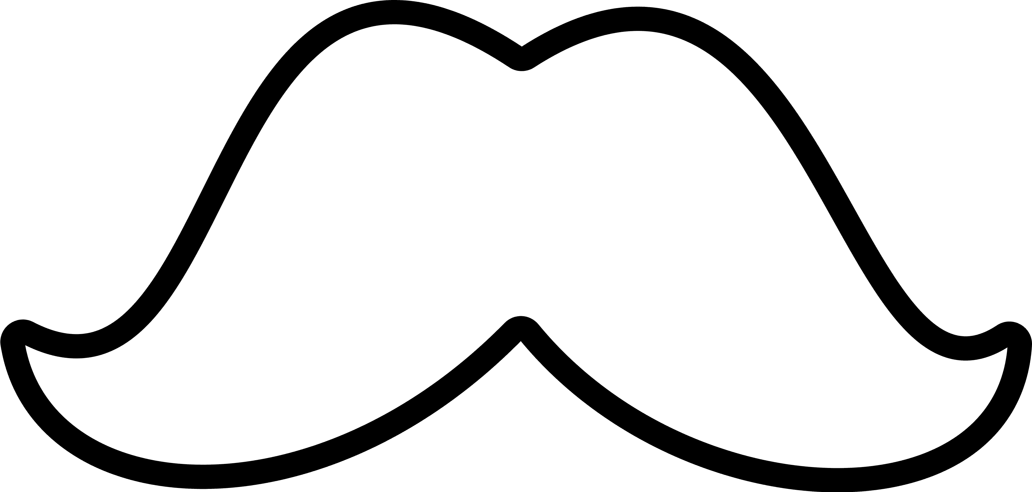 White Moustache Clipart Free - White Mustache Clip Art Transparent (3301x1576)