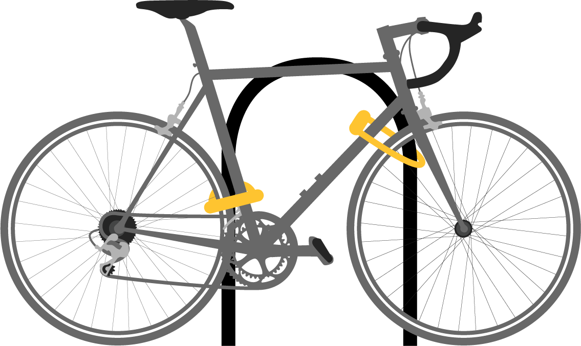 1 Large U-lock On Frame And Front Wheel - Specialized Men's Tarmac Sport (1135x677)