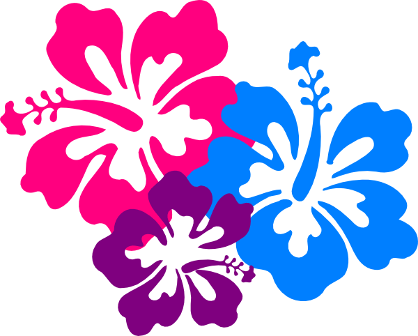 Animated Summer Clipart - Hawaiian Flowers Clip Art (600x482)