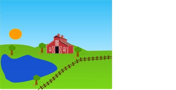 Lake Clipart Lake House - Farm With Lake Clipart (600x307)