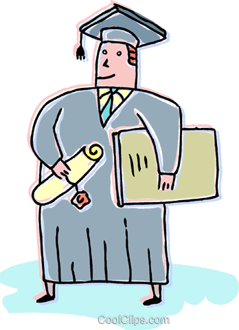Graduate With His Diploma Royalty Free Vector Clip - Graduate With His Diploma Royalty Free Vector Clip (348x480)