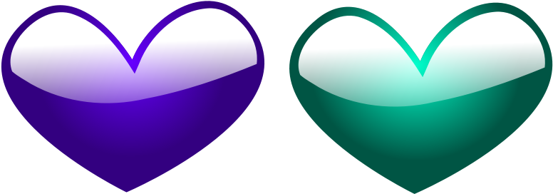 Illustration Of Blue And Green Hearts - Blue And Green Hearts (800x287)
