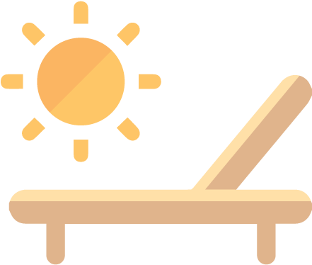 Sunny Sunbathing Bench Icon - Sun Tanning Icon (550x400)