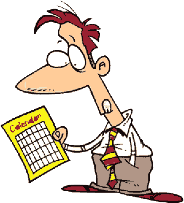 Refund Clipart Wedding Budget - Someone Looking At A Calendar (600x662)