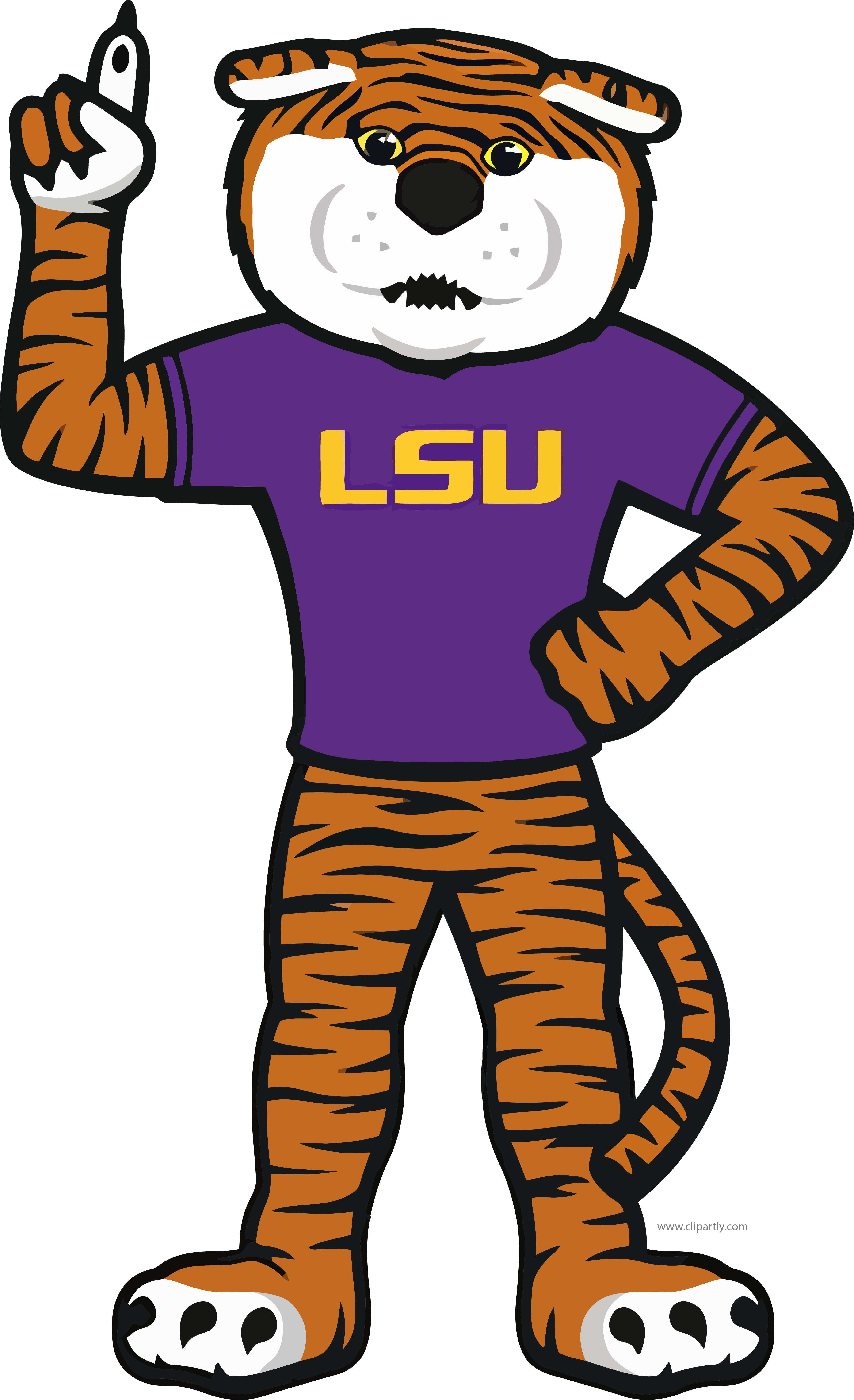 Lsu Tigger One Clipart Png Download - Mike The Tiger Lsu Mascot (3640x5963)