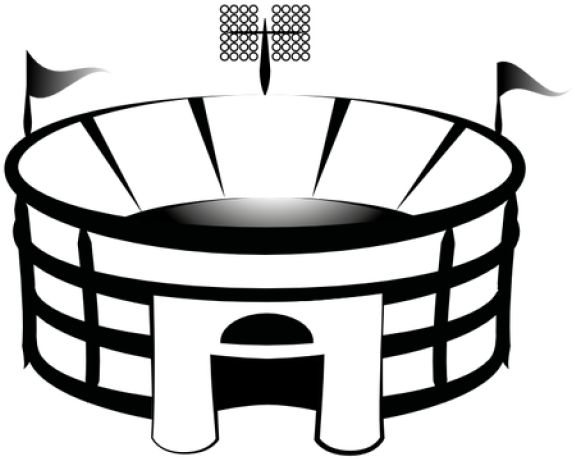 Arena Clipart Black And White - Stadium Clipart (640x480)