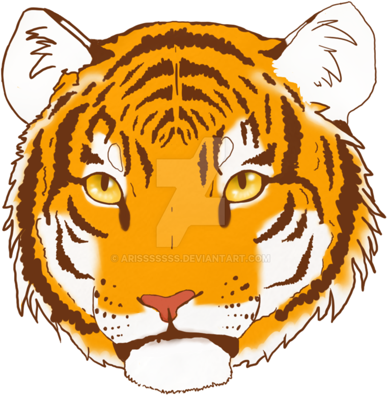 Tiger Face By Arisssssss - Siberian Tiger (889x898)