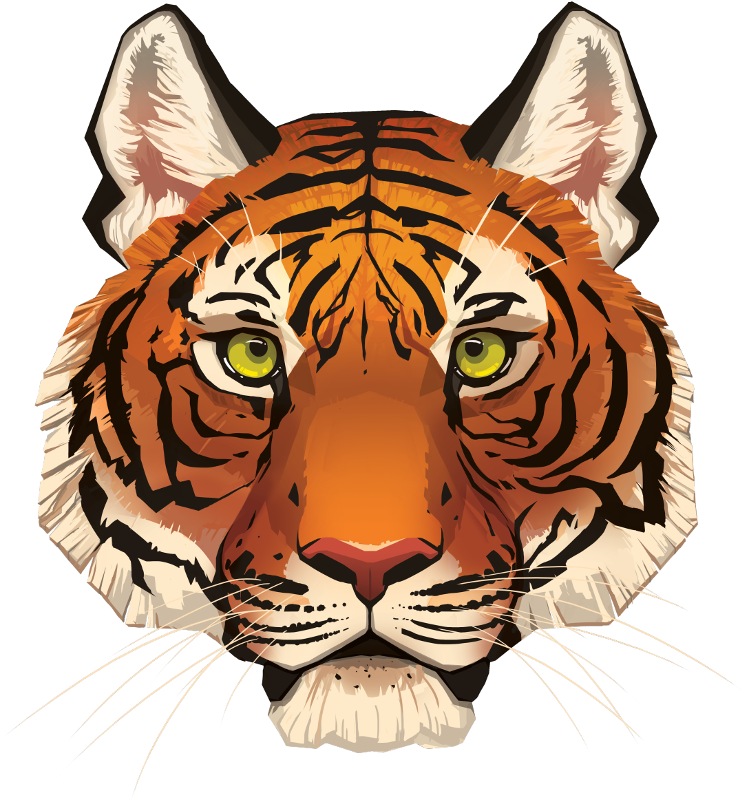 Art Of Paula Lucas - Tiger Face Png (1280x1280)