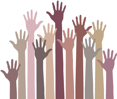 Monochrome Up Hands - Colorful Hand Reaching (399x399)