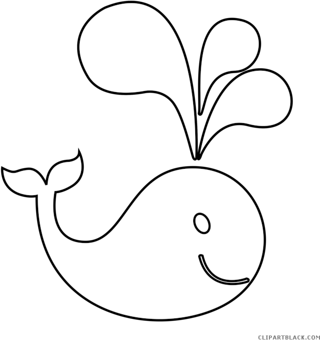 Whale Outline Animal Free Black White Clipart Images - Coloring Book (700x700)