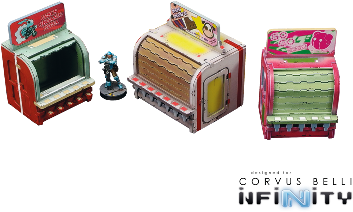 28mm Sci-fi Terrain - 28mm Sci-fi Terrain: District 5 Food Booths (3) (800x800)