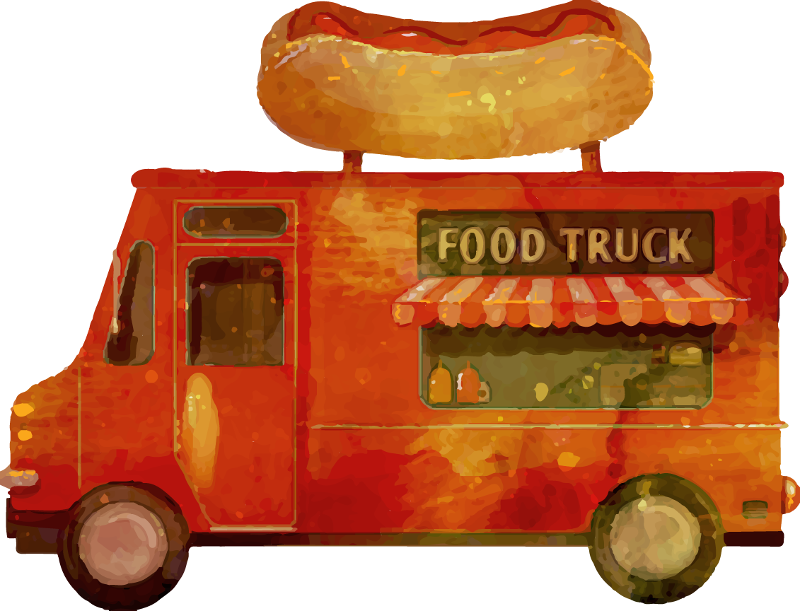 Hot Dog Street Food Fast Food French Fries Car - Vector Graphics (1131x864)