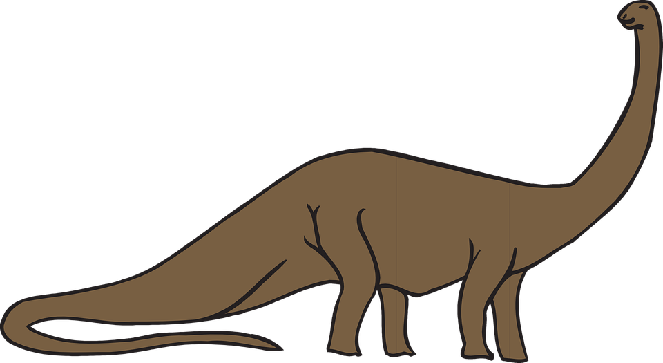 Dinosaurs Clipart Brown - Dinosaur With Long Neck And Tail (960x525)