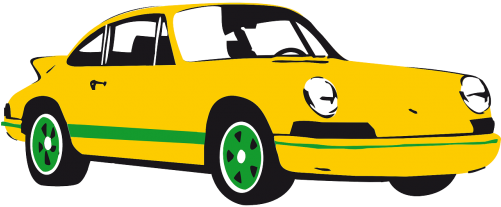 Car,porsche,sports Car,yellow,free Vector Graphics,free - Porsche Clipart (500x250)