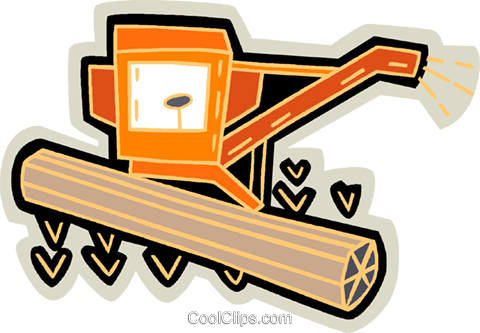 Grain Harvester, Combine Royalty Free Vector Clip Art - Clip Art (480x333)