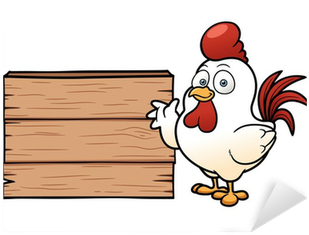Sticker Vector Illustration De Poulet De Bande Dessinée - Carteles De Se Vende Pollo (400x400)