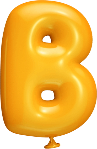 Yellow Balloon Font - Balloon Letters Font (595x595)