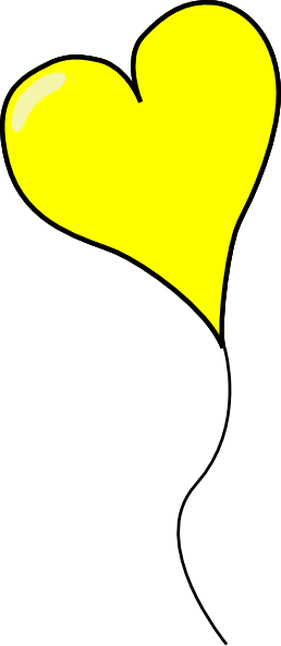 How To Set Use Yellow Heart Balloon Svg Vector - Clip Art (258x593)