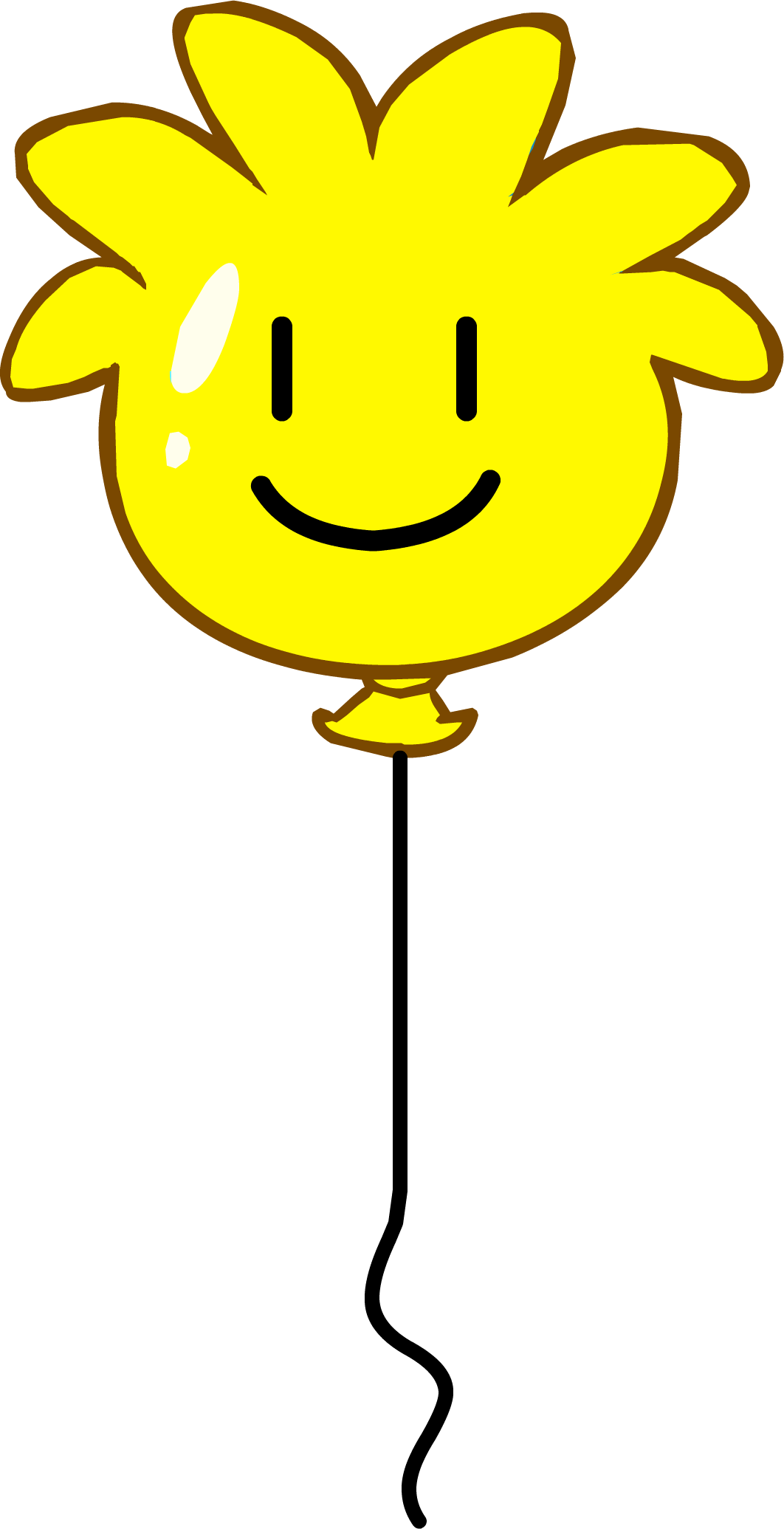 Yellow Puffle Balloon - Smiley (1062x2071)