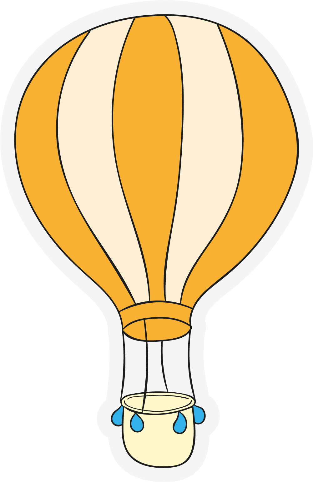 Hot Air Balloon Yellow - Reboot Caminando (1001x1543)