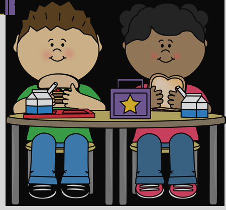 School Lunch Clip Art Child Eating At School Clipart - Cliparts Of Kids Eating (450x419)