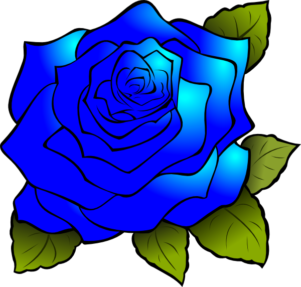 Blue Rose Svg Clip Arts 600 X 572 Px - Single Red Rose Clipart (600x572)