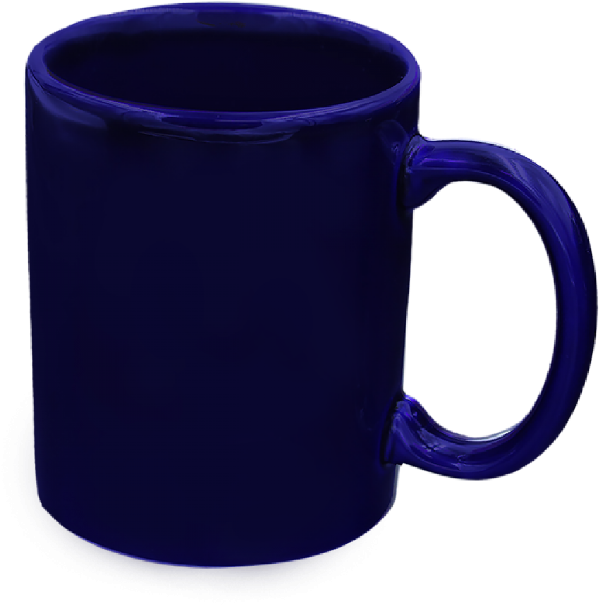Coffee Cup Mug Blue Ceramic Teacup - Custom 11 Oz. Solid Colored Mugs, 3.25" W X 3.72" H, (1000x1000)