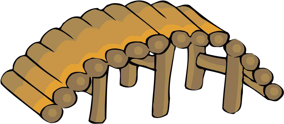 Rainbow Bridge Wood Building - Illustration (1024x1024)