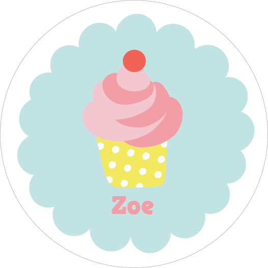 Swirl Cupcake Water Resistant Labels - Ice Cream Cone (526x526)