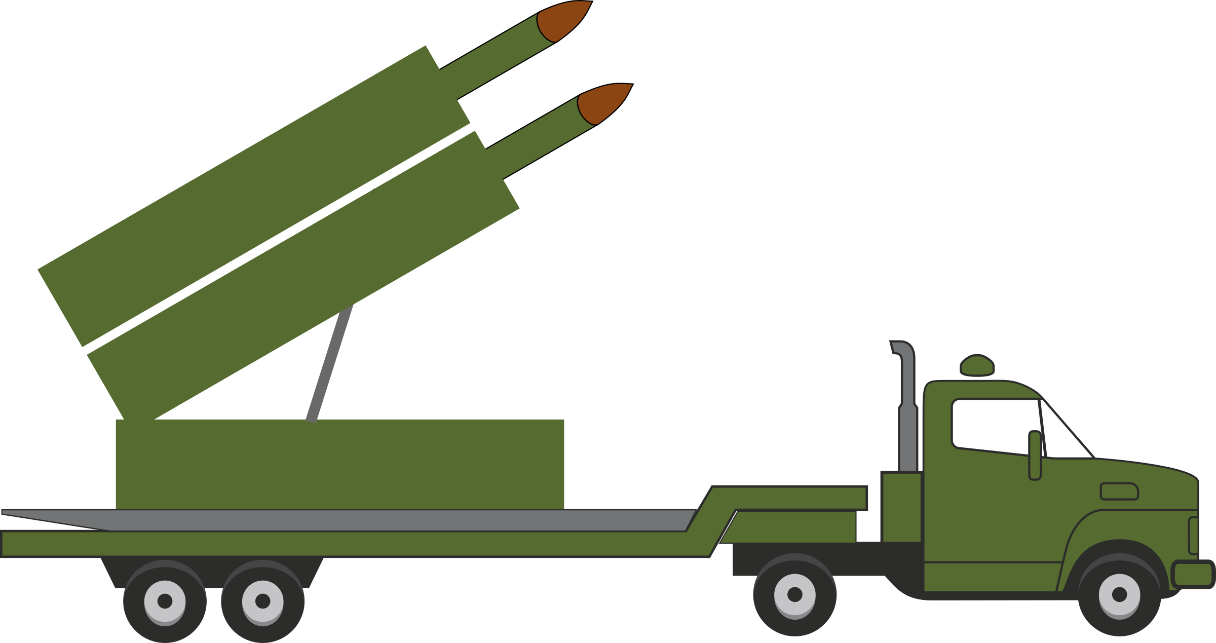 Missile Clipart Truck - Drawing Of Missile Trucks (2400x1269)