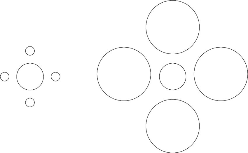 The Center Circle Appears Smaller When Surrounded By - Circle (850x524)