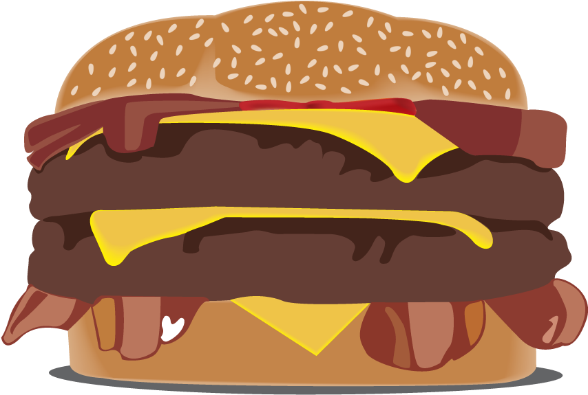 This Is A Vector Illustration I Made Of A Double Bacon - Cheeseburger (1000x647)