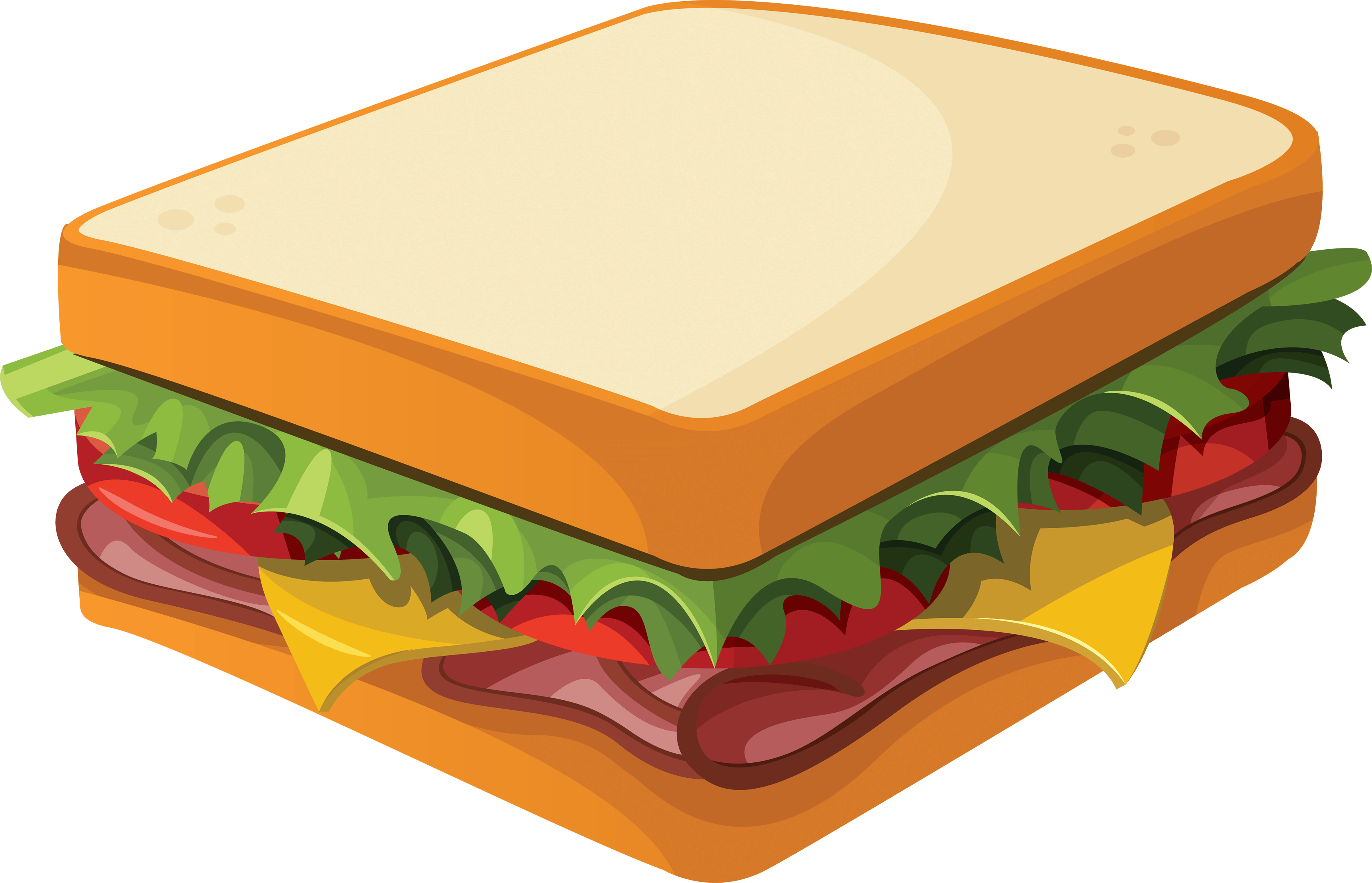 Burger Sandwich Clipart - Sandwich Clipart Png (3445x2218)