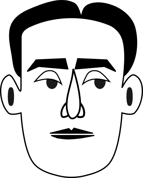 Glancing Man Clip Art At Clker - Sad Man Clipart Black And White (642x800)