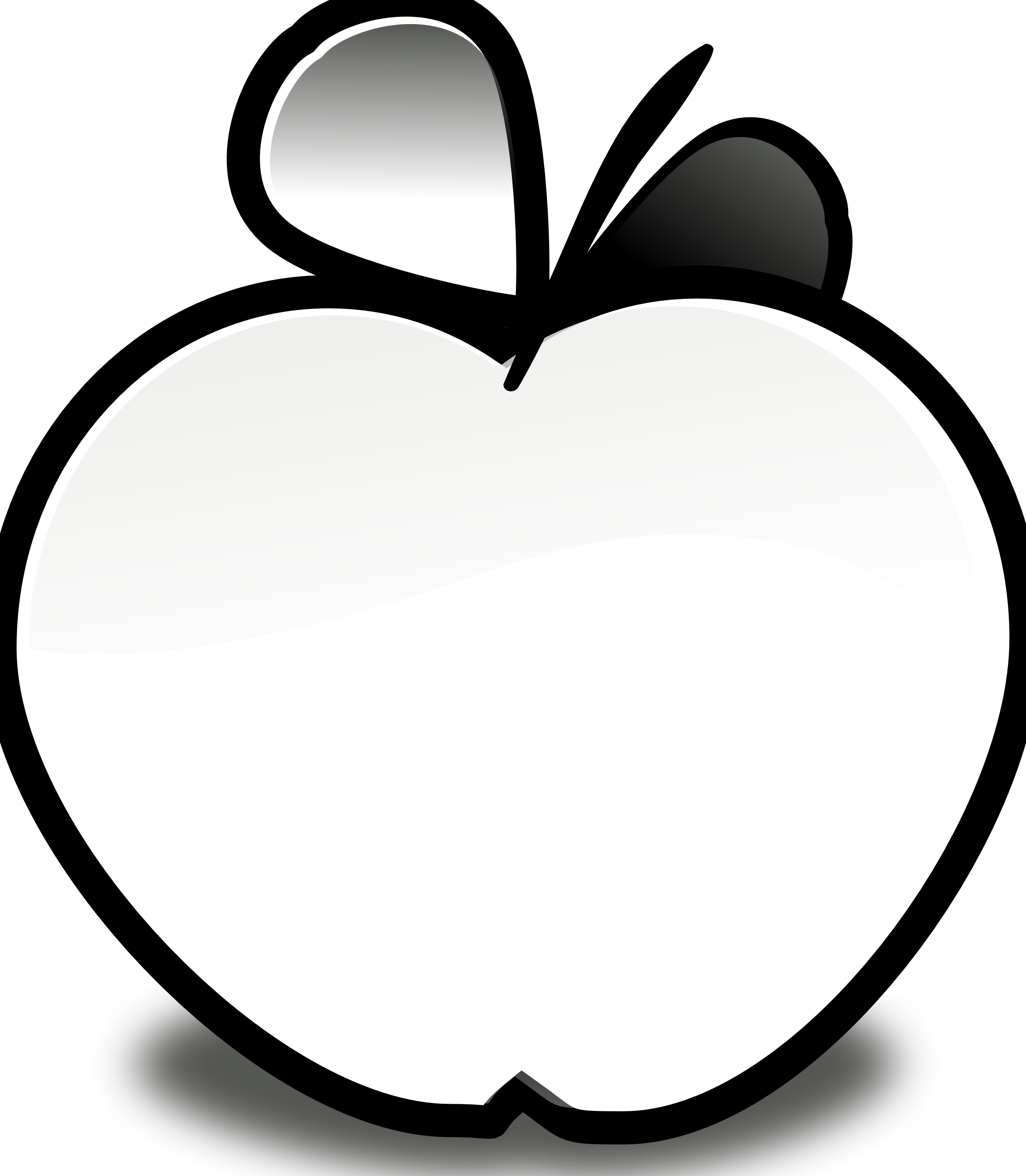 Leaf White Line Heart Clip Art - Heart (2555x2927)